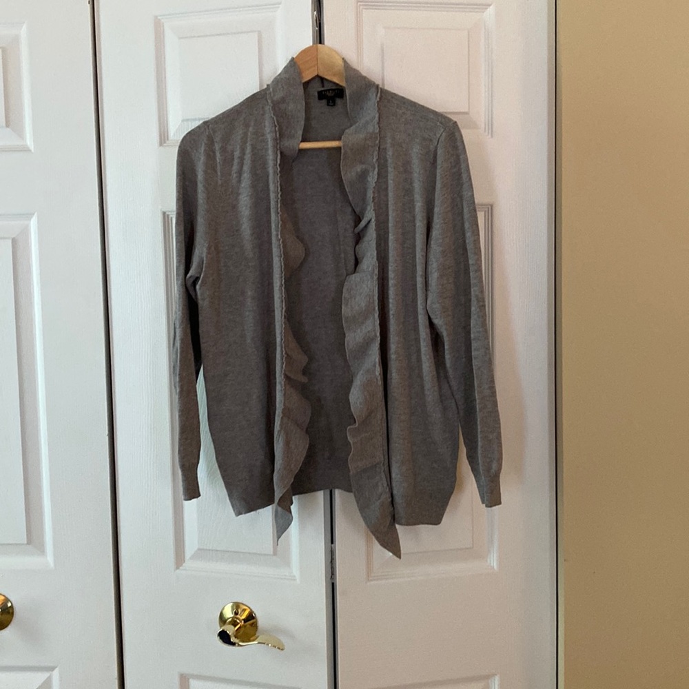 Talbots ruffle cardigan